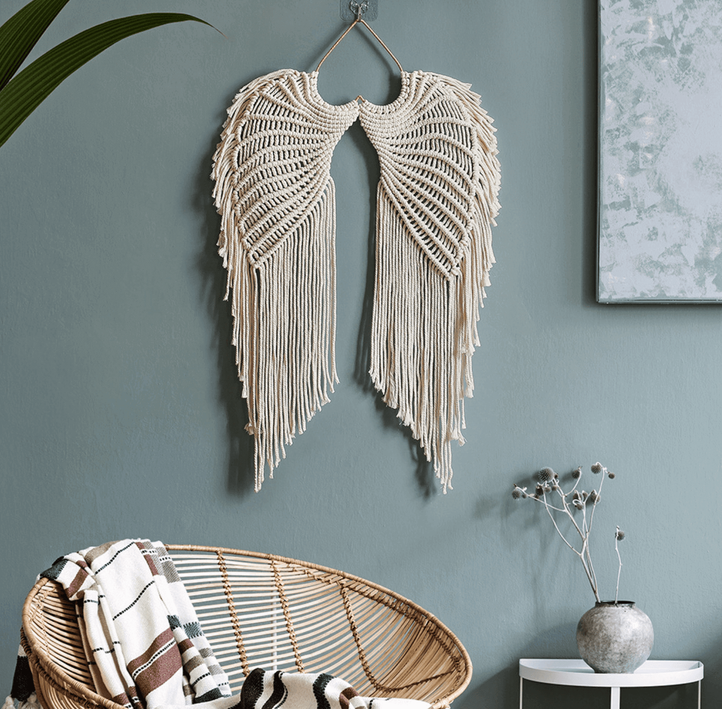Macrame Angel Wings Wall Hanging Decor for Boho Room Style NaLani