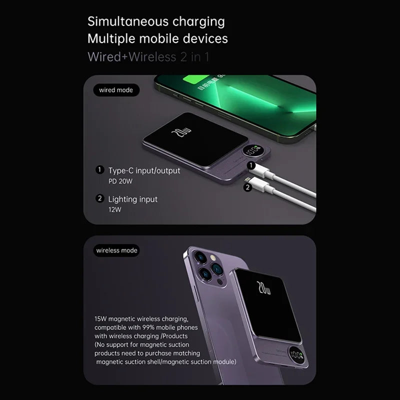 Magnetic Wireless Power Bank 10000mAh iPhone 15 14 13 12 NALANI