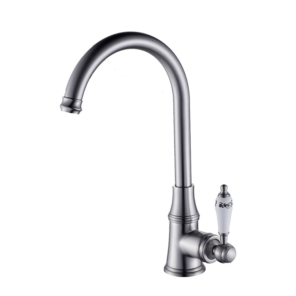 Metal Kitchen Faucet Single Hole Contemporary Chrome Finish NALANI