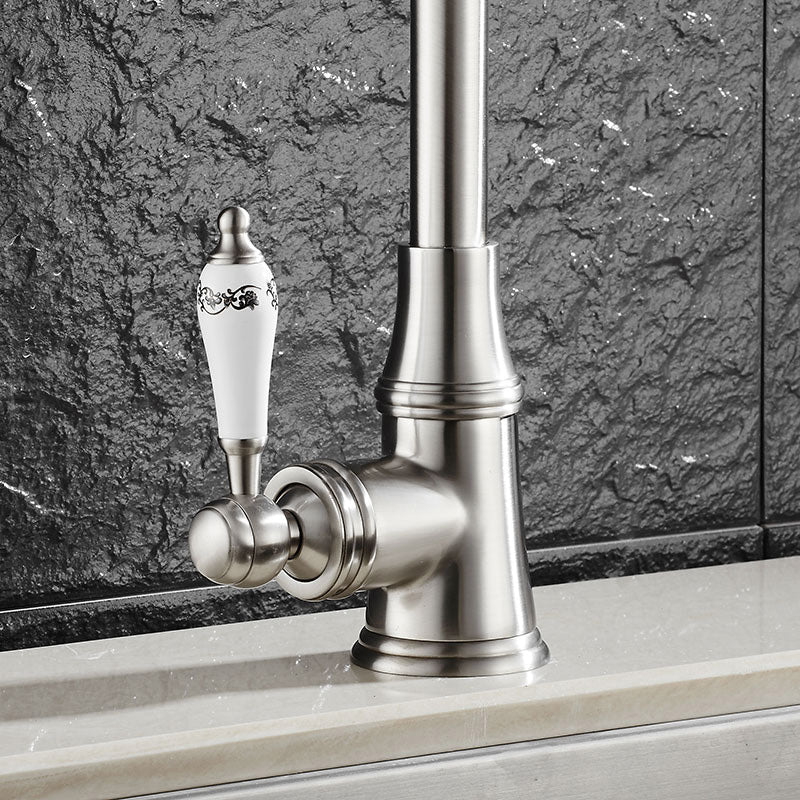 Metal Kitchen Faucet Single Hole Contemporary Chrome Finish NALANI