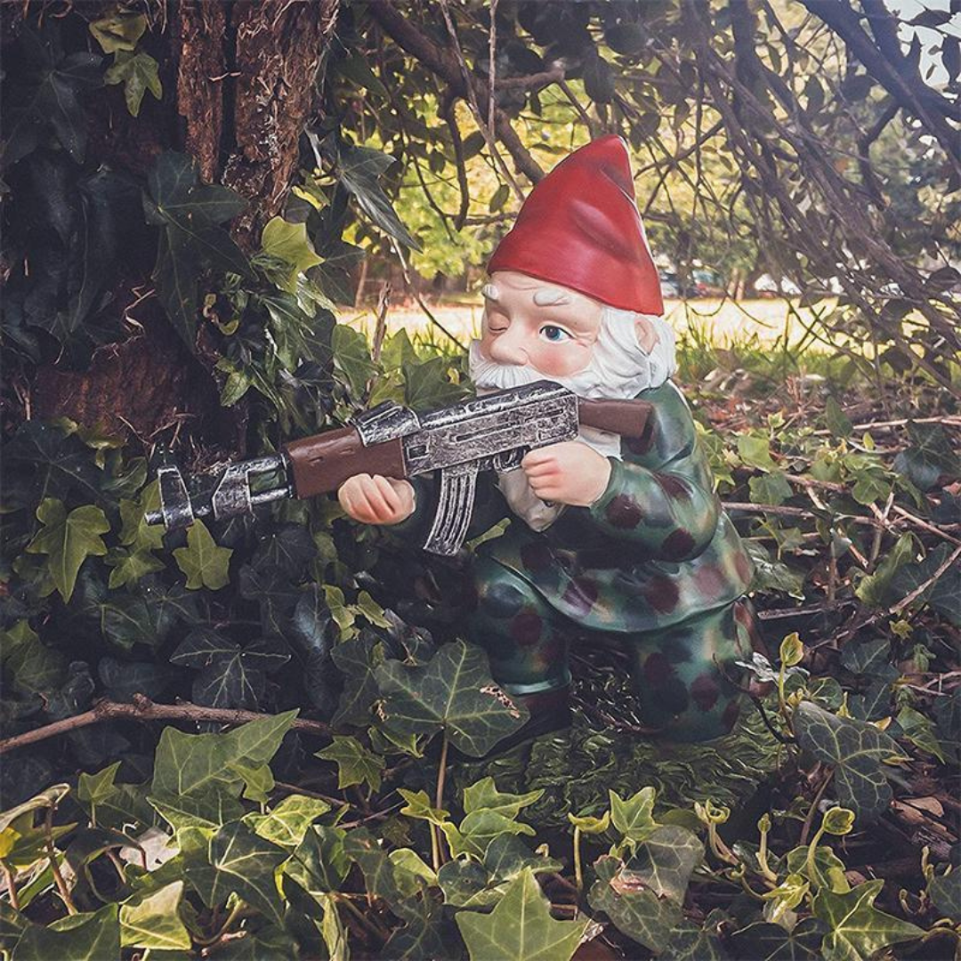Military Garden Gnome Camouflage Outdoor Decor Resin Camouflage A NALANI