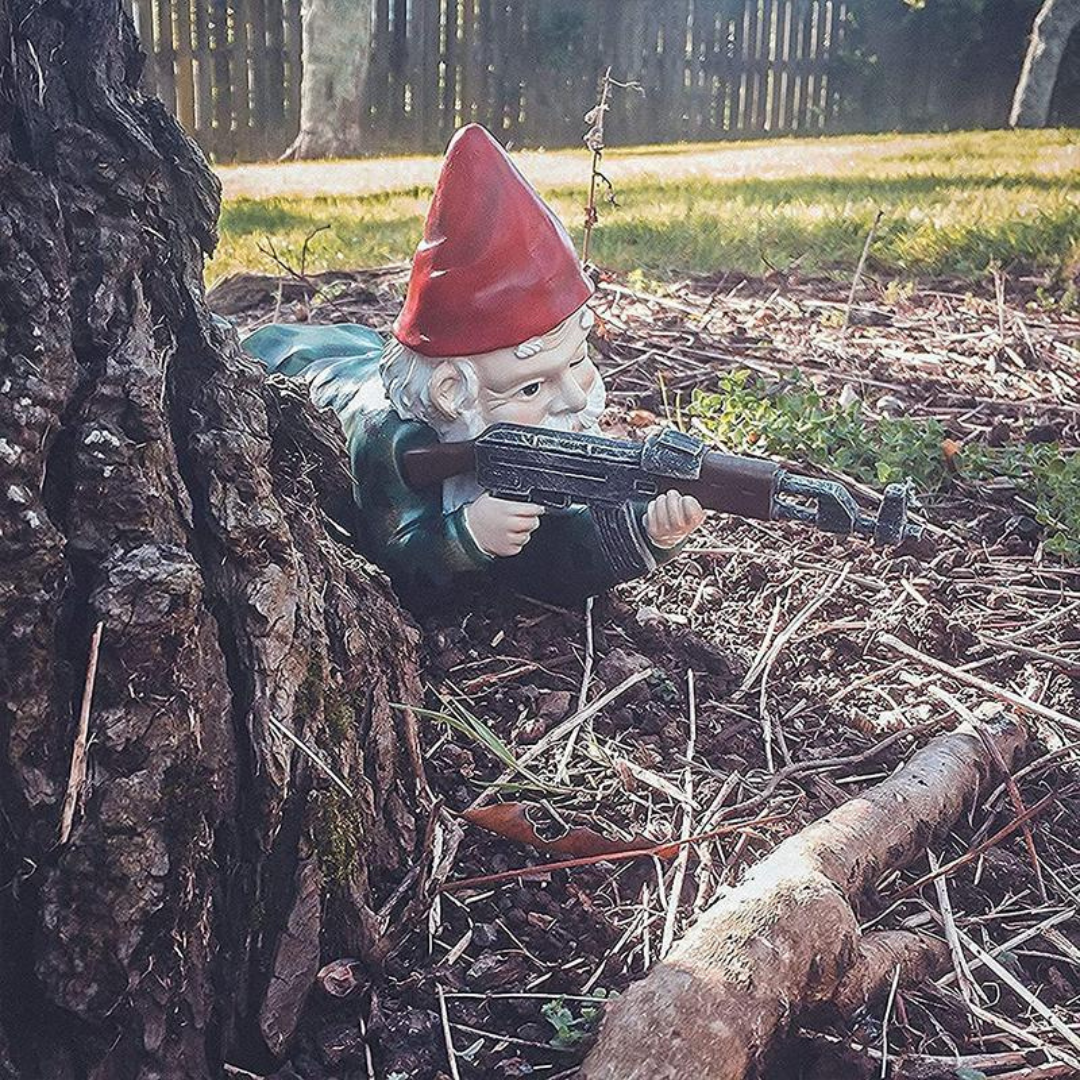 Military Garden Gnome Camouflage Outdoor Decor Resin Camouflage C NALANI