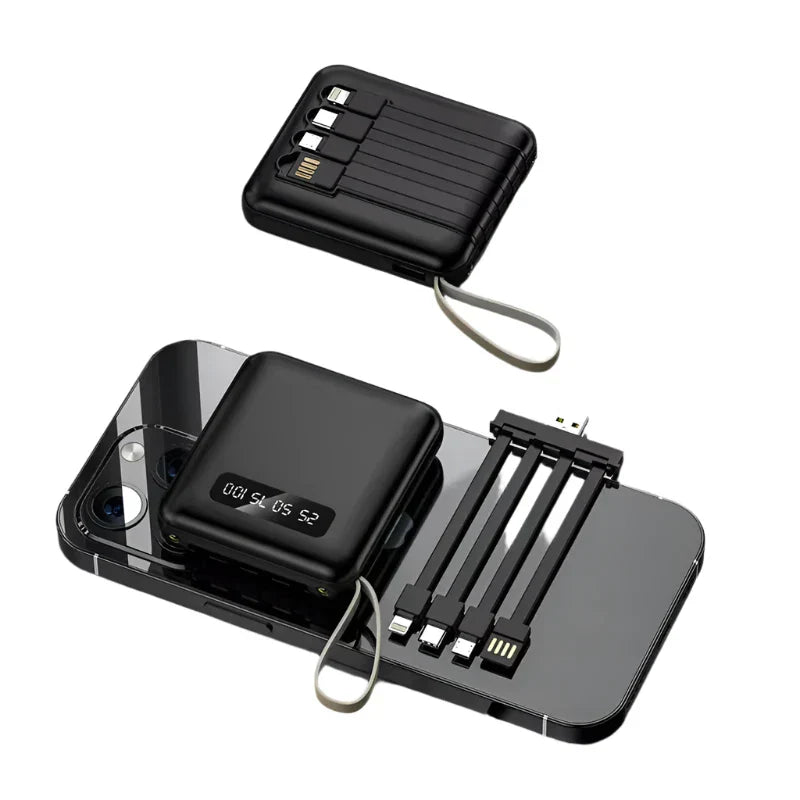 Mini 3000mAh Power Bank With 4 In 1 Cable And Flashlight NALANI