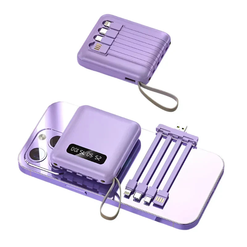 Mini 3000mAh Power Bank With 4 In 1 Cable And Flashlight NALANI