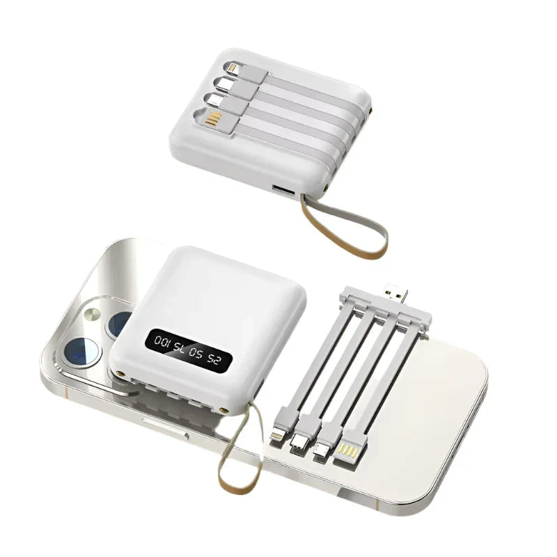 Mini 3000mAh Power Bank With 4 In 1 Cable And Flashlight NALANI