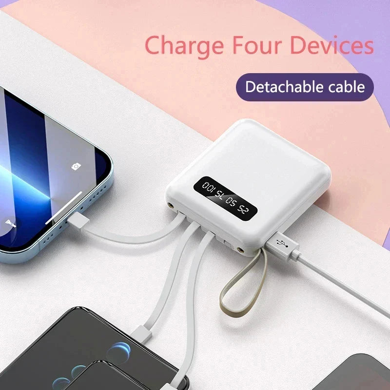 Mini 3000mAh Power Bank With 4 In 1 Cable And Flashlight NALANI