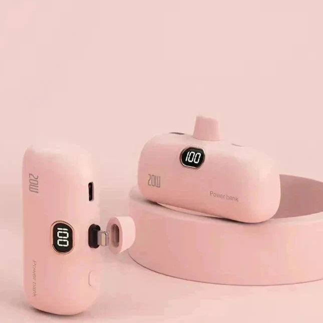 Mini Capsule Power Bank 3000mAh Wireless Fast Charge Pink NALANI