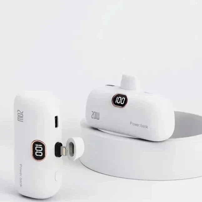 Mini Capsule Power Bank 3000mAh Wireless Fast Charge White NALANI