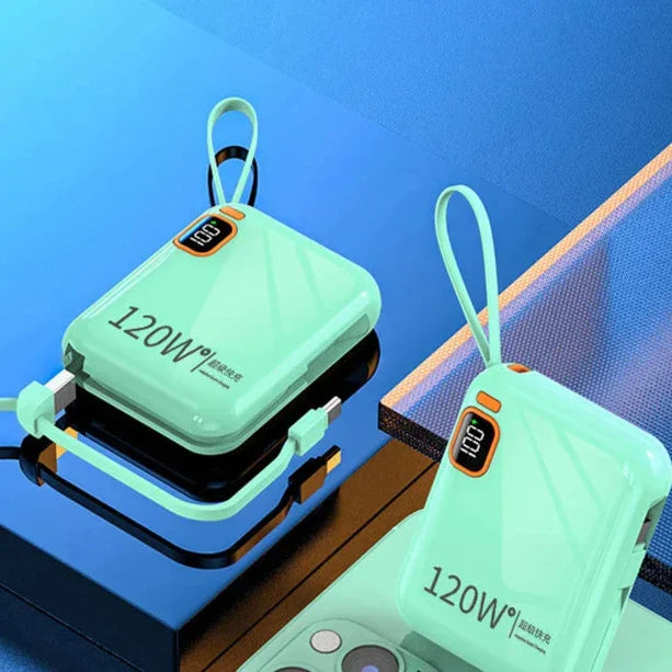 Mini Power Bank 120W 5000mAh Fast Charge Portable Charger Green NALANI
