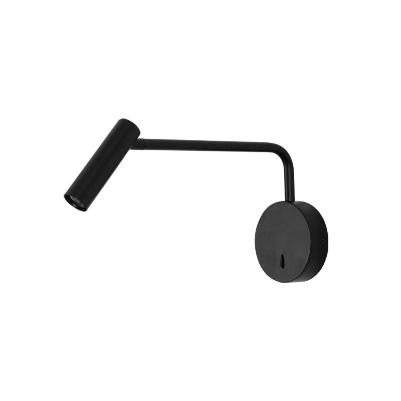 Minimalist Disc LED Wall Sconce With Adjustable Arm ∅ 9.4″ x H 6.2″ Dia 24cm x H 16cm Black NALANI