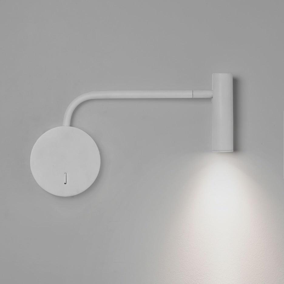 Minimalist Disc LED Wall Sconce With Adjustable Arm ∅ 9.4″ x H 6.2″ Dia 24cm x H 16cm White NALANI