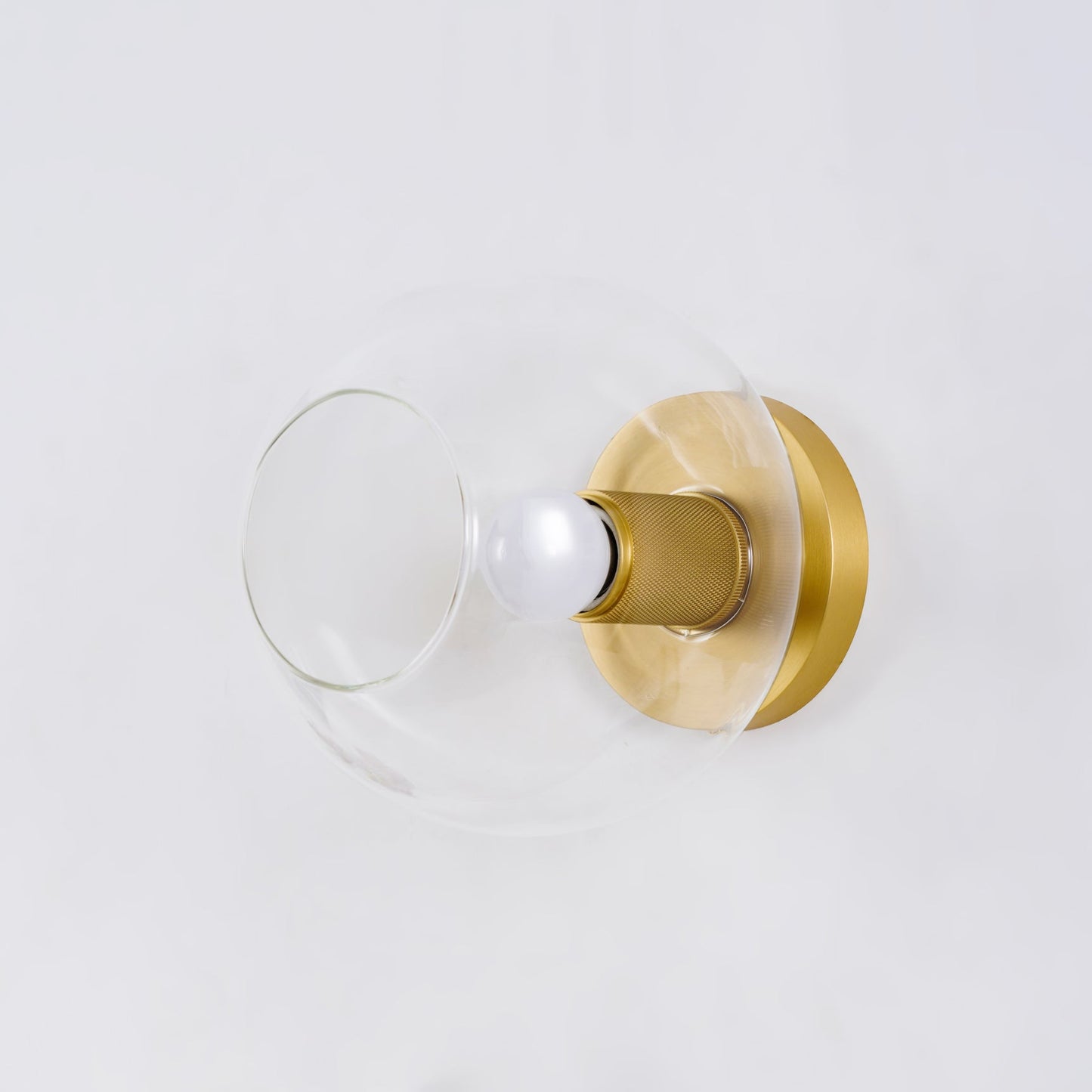 Minimalist Flush Mount Light With Glass Shade and Filament NALANI