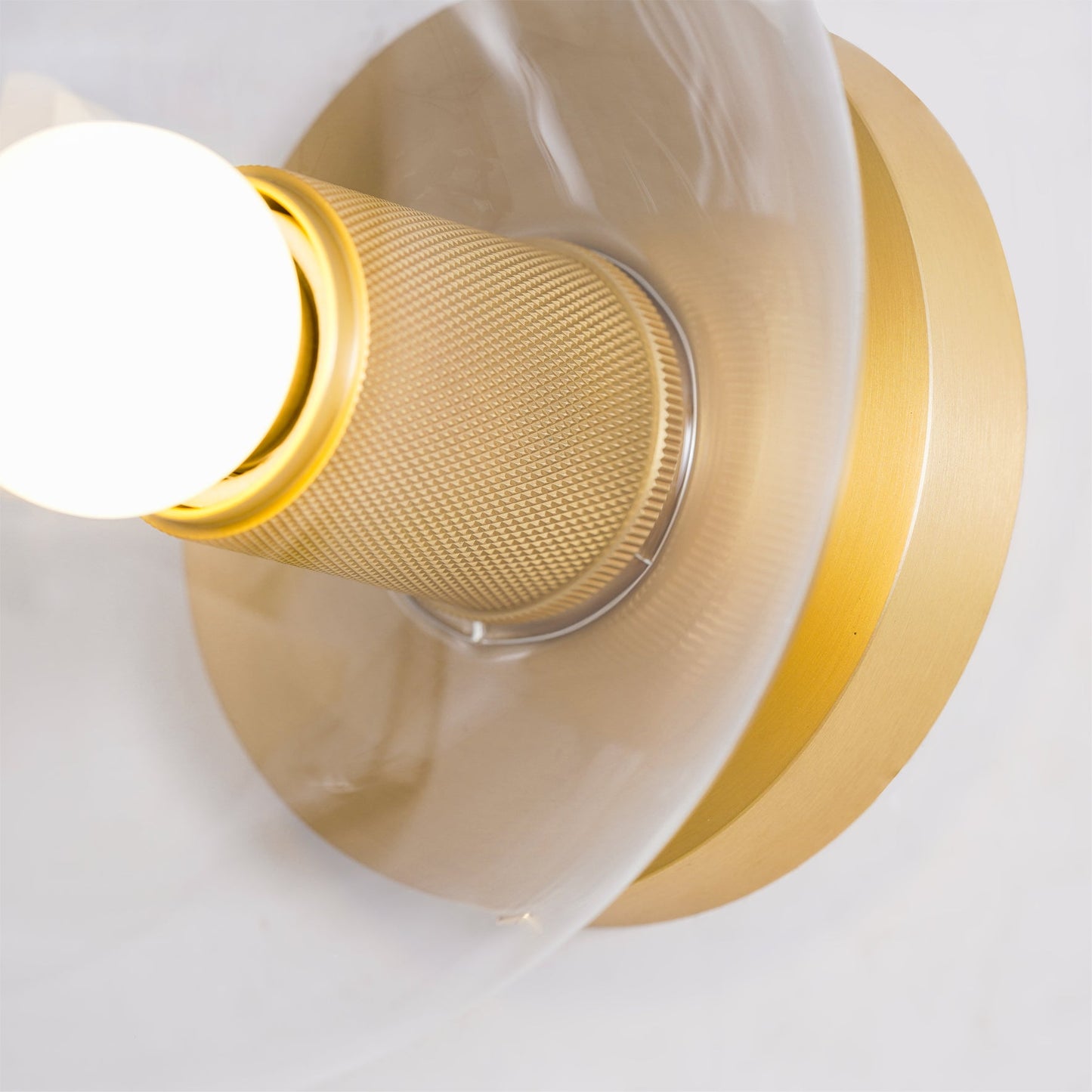 Minimalist Flush Mount Light With Glass Shade and Filament NALANI