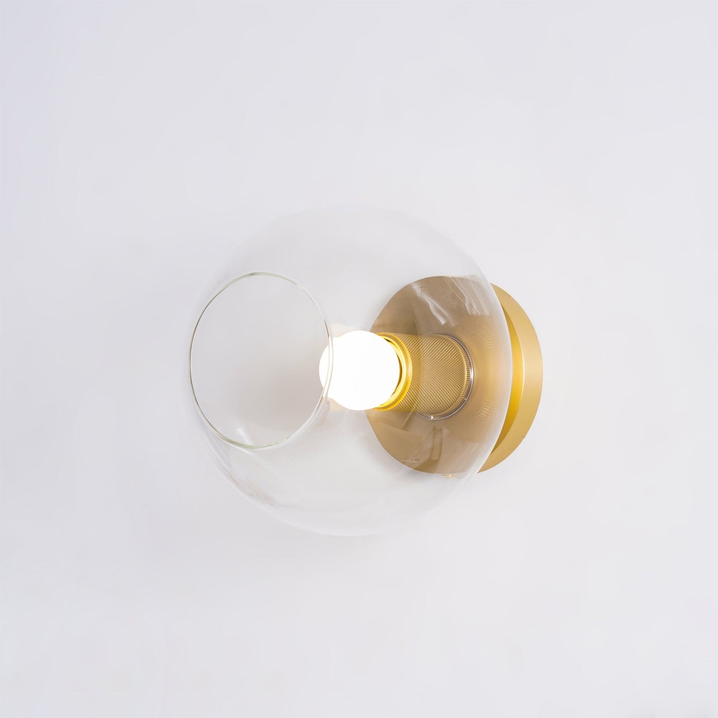 Minimalist Flush Mount Light With Glass Shade and Filament NALANI