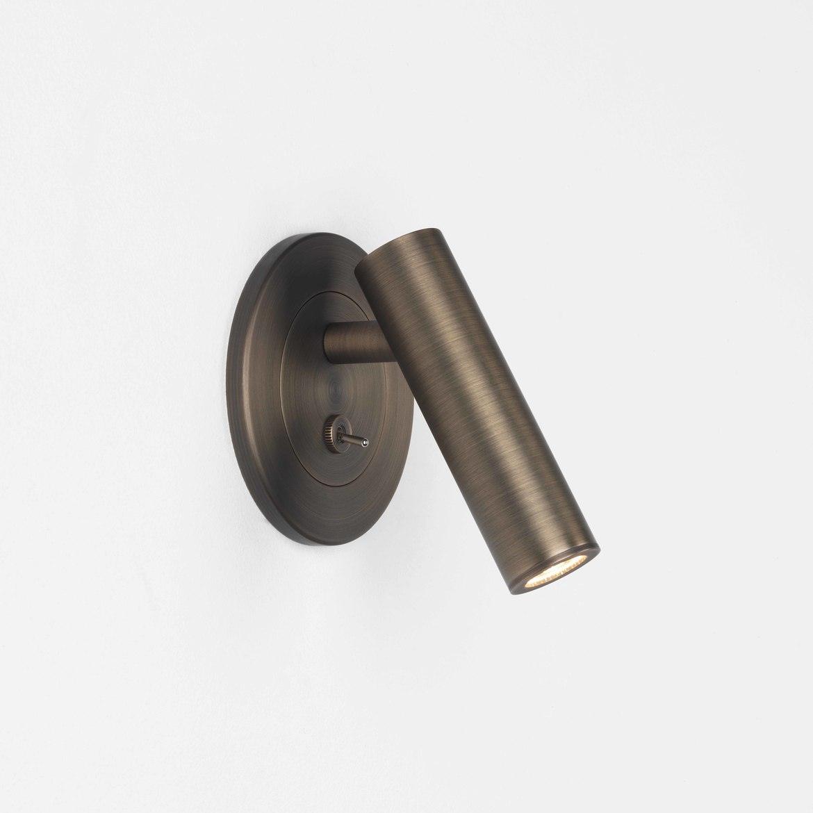 Minimalist LED Reading Wall Lamp With Adjustable Arm ∅ 3.1″ x H 4.3″ Dia 8cm x H 11cm Brushed Bronze Warm Light NALANI