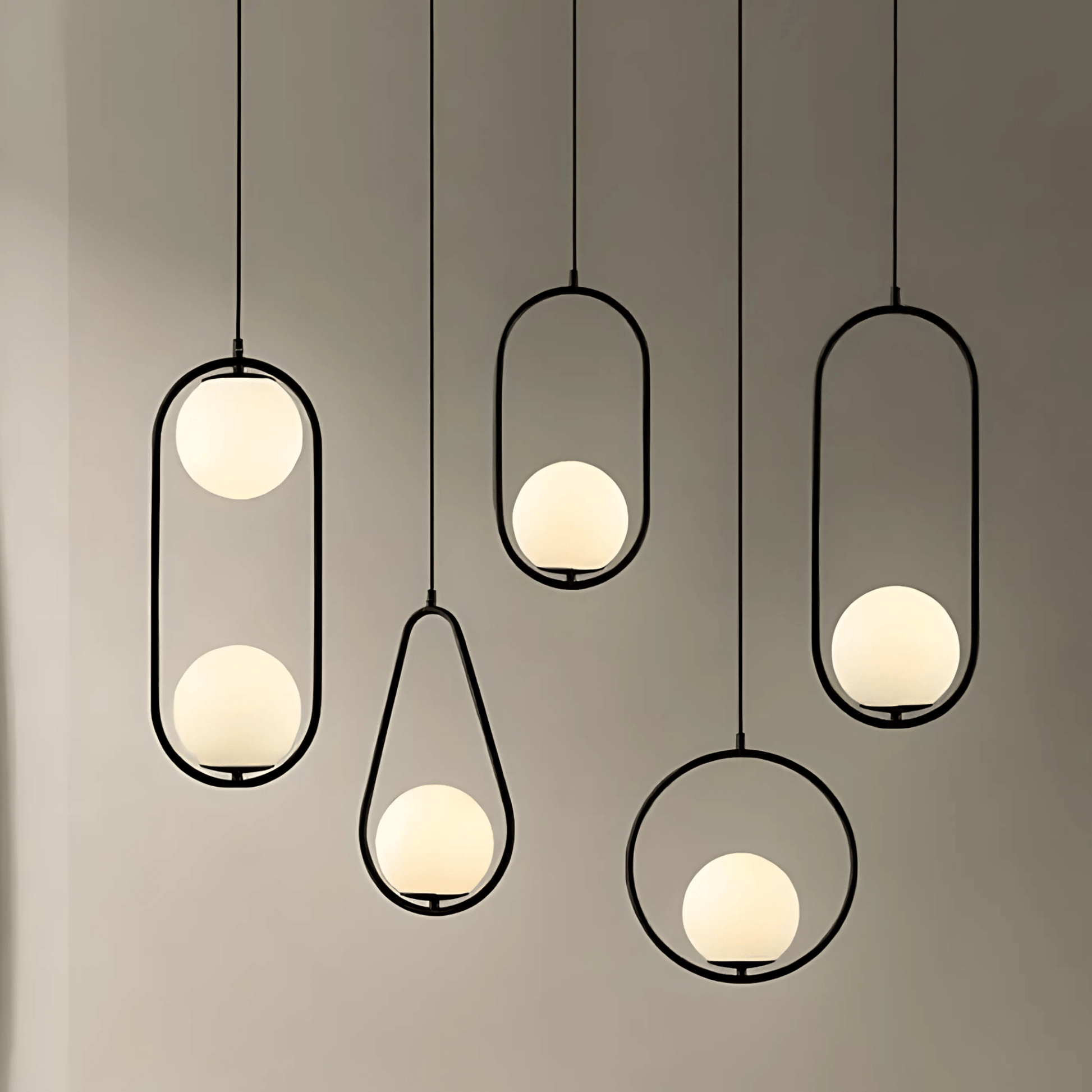 Minimalist Pendant Lights With Frosted Glass Globes NALANI