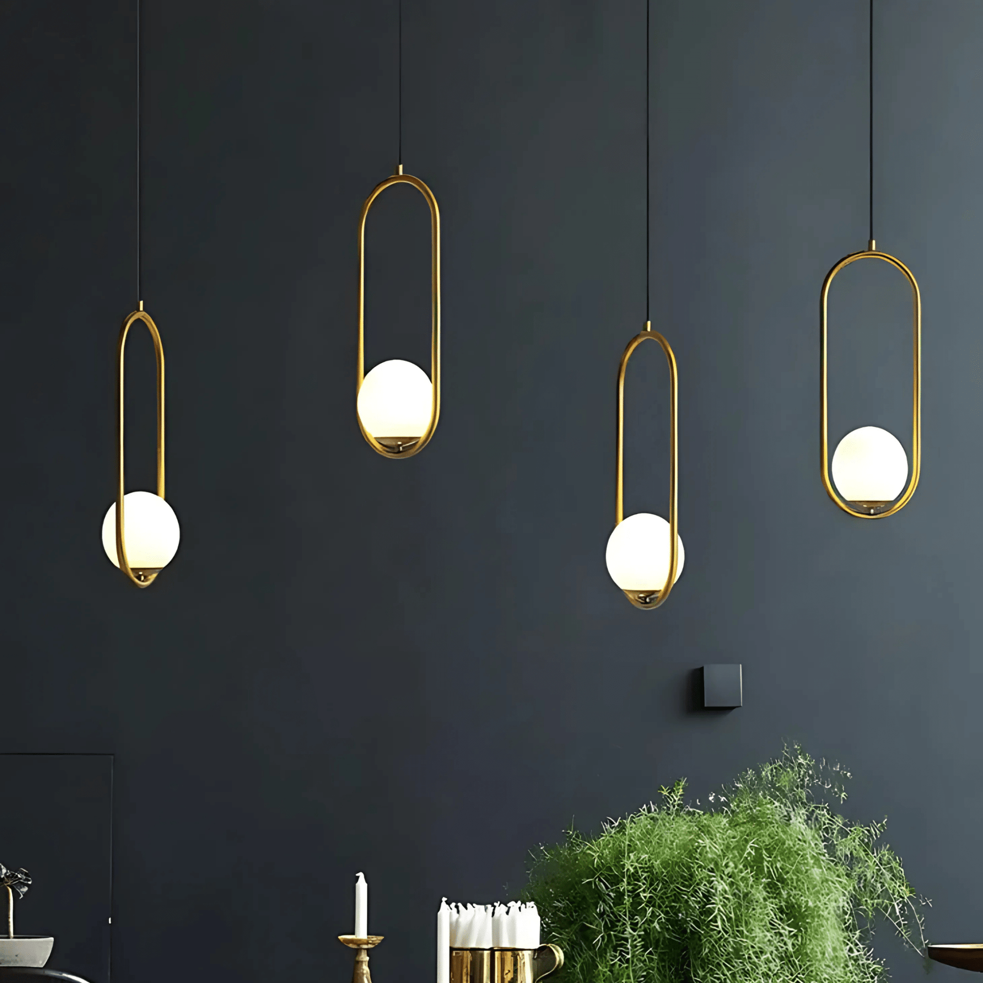 Minimalist Pendant Lights With Frosted Glass Globes NALANI