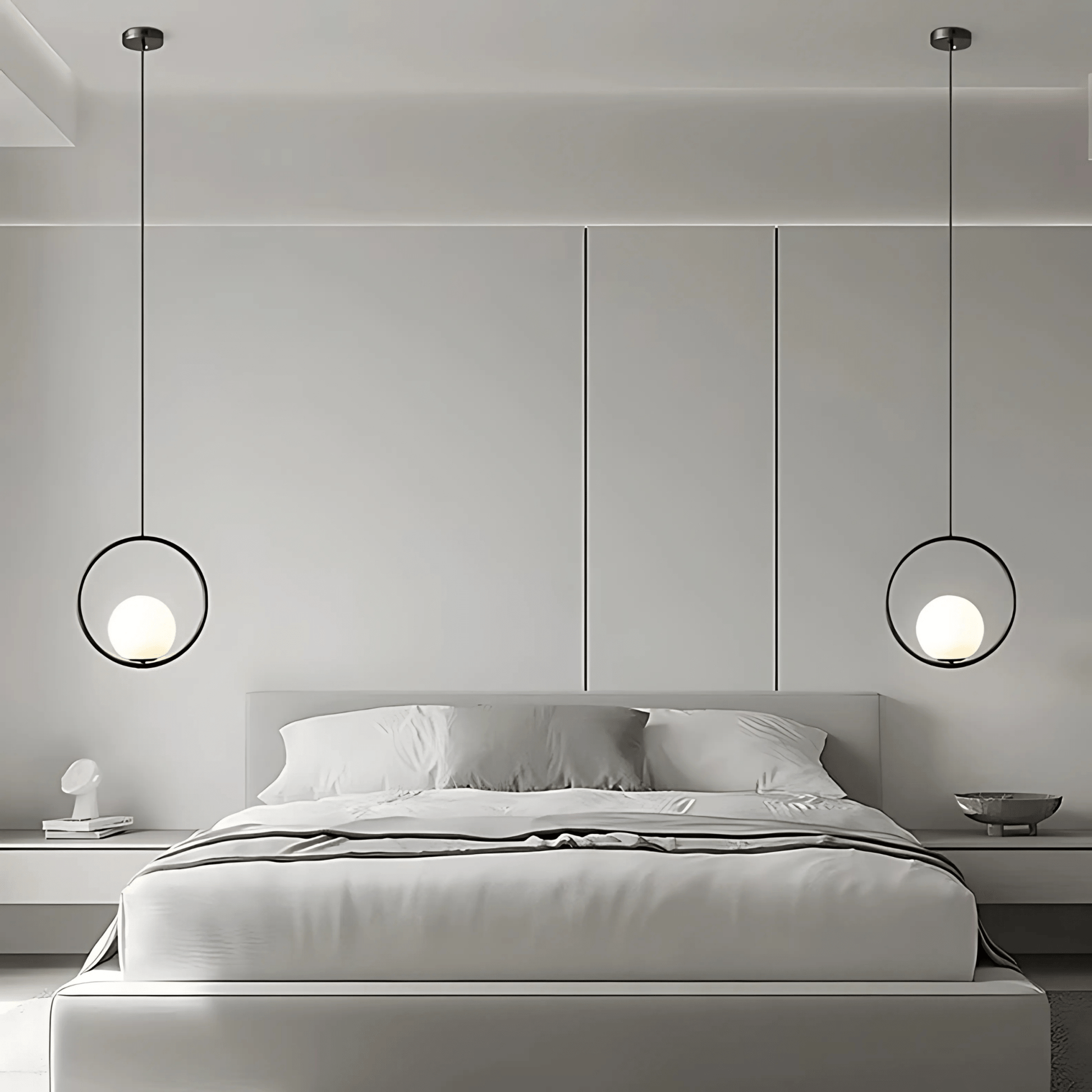 Minimalist Pendant Lights With Frosted Glass Globes NALANI