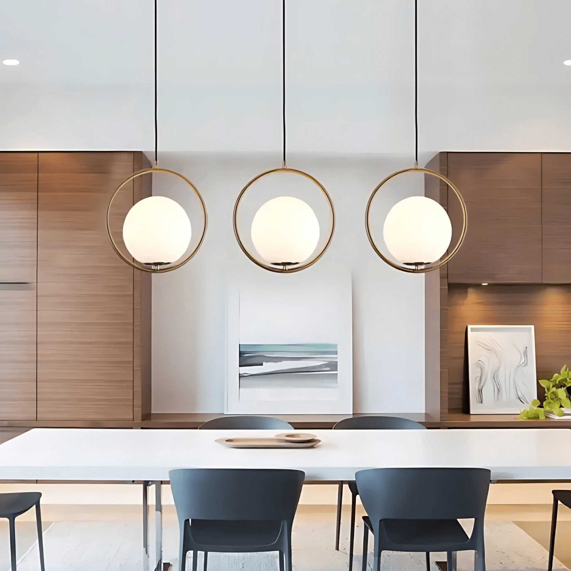 Minimalist Pendant Lights With Frosted Glass Globes NALANI