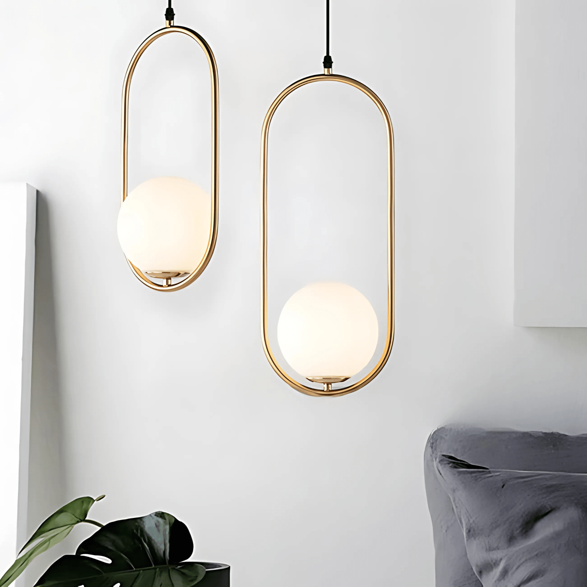 Minimalist Pendant Lights With Frosted Glass Globes NALANI