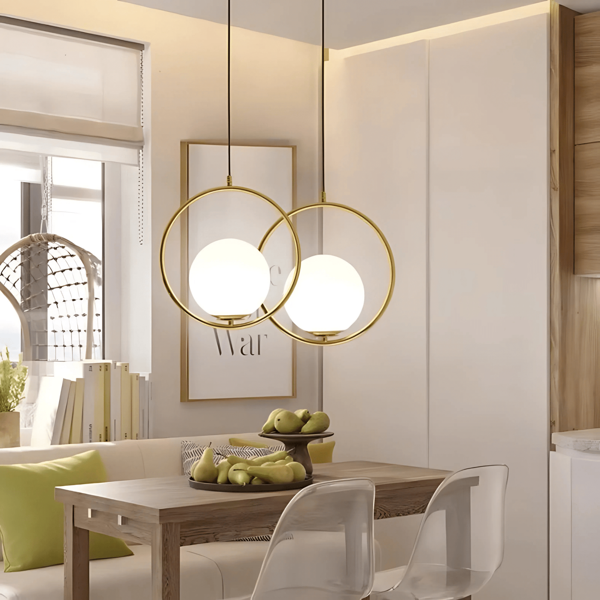 Minimalist Pendant Lights With Frosted Glass Globes NALANI