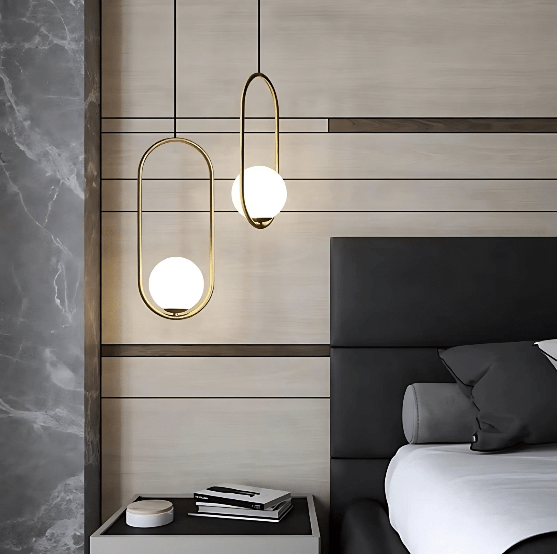 Minimalist Pendant Lights With Frosted Glass Globes NALANI