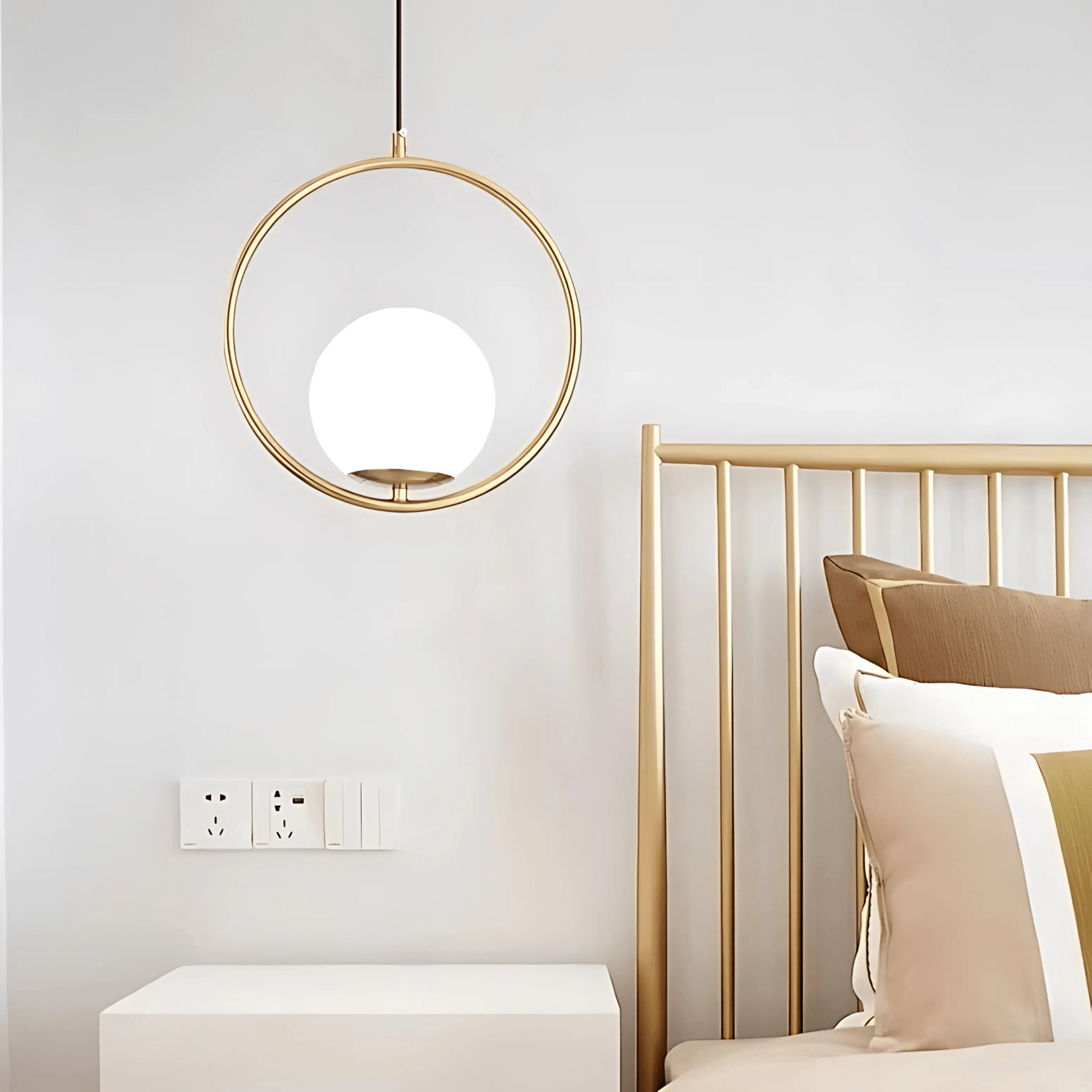 Minimalist Pendant Lights With Frosted Glass Globes NALANI