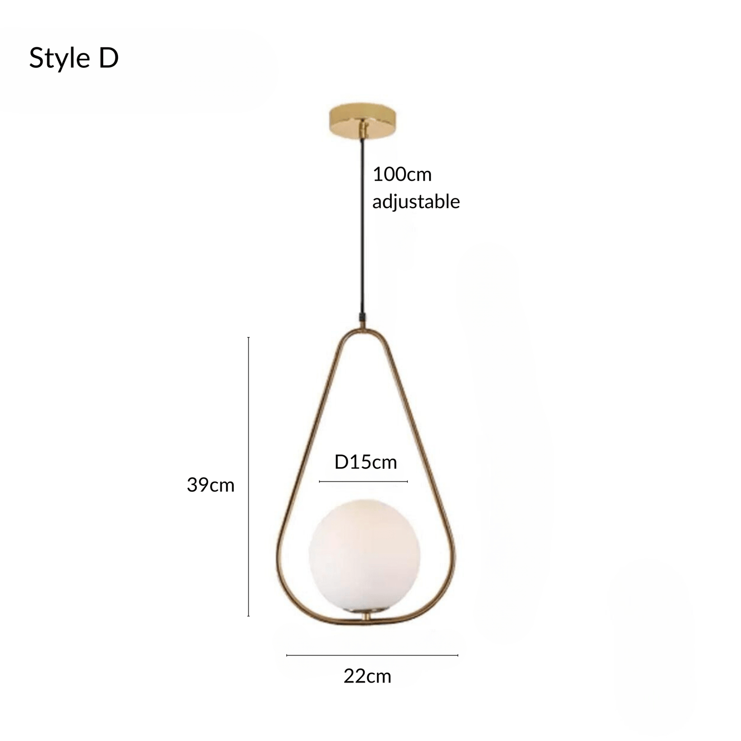 Minimalist Pendant Lights With Frosted Glass Globes Type D NALANI