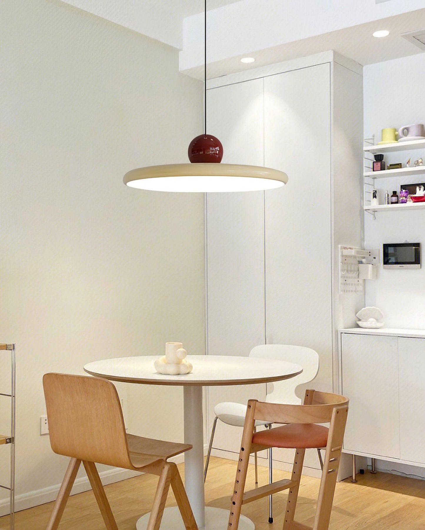 Minimalist Round Disk Pendant Light With Warm Glow NALANI