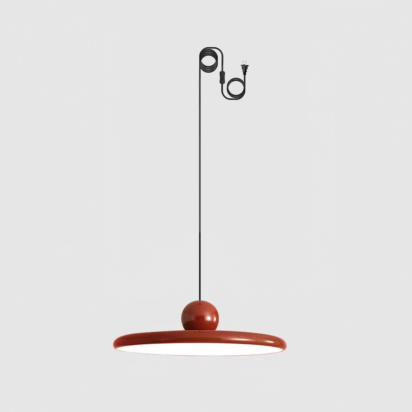 Minimalist Round Disk Pendant Light With Warm Glow ∅ 19.6″ X H 4.7″ Dia 50cm X H 12cm (Power: ~48W) (2 hooks) NALANI