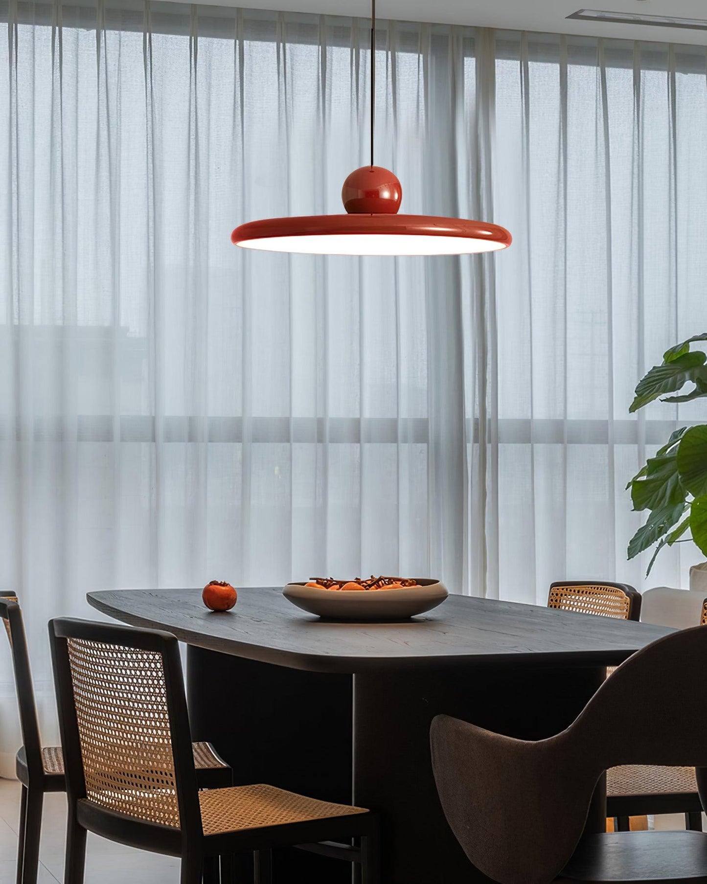 Minimalist Round Disk Pendant Light With Warm Glow NALANI