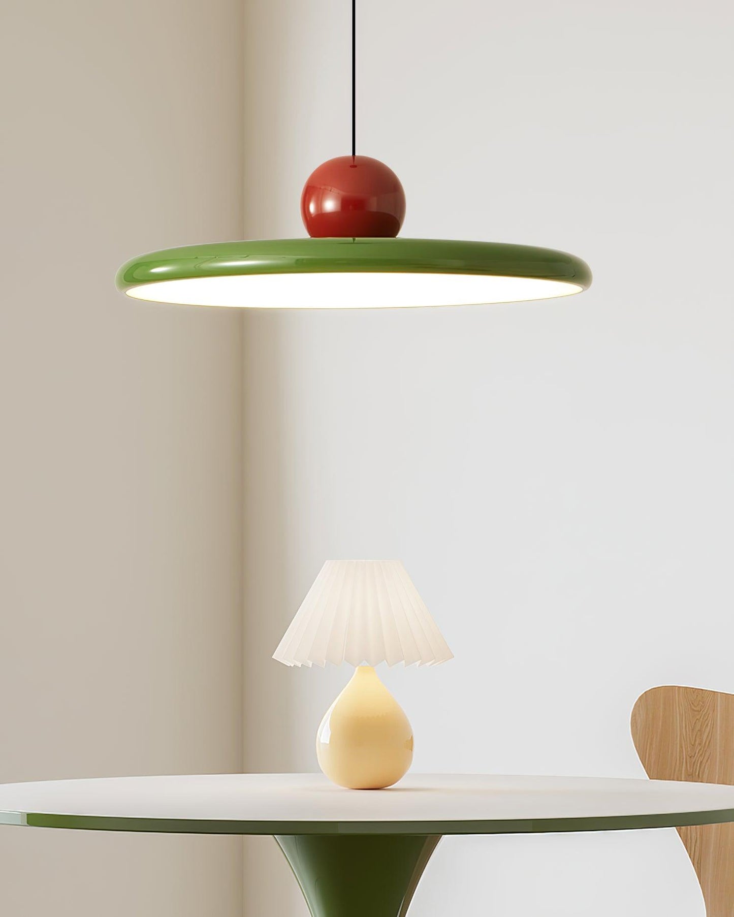 Minimalist Round Disk Pendant Light With Warm Glow NALANI