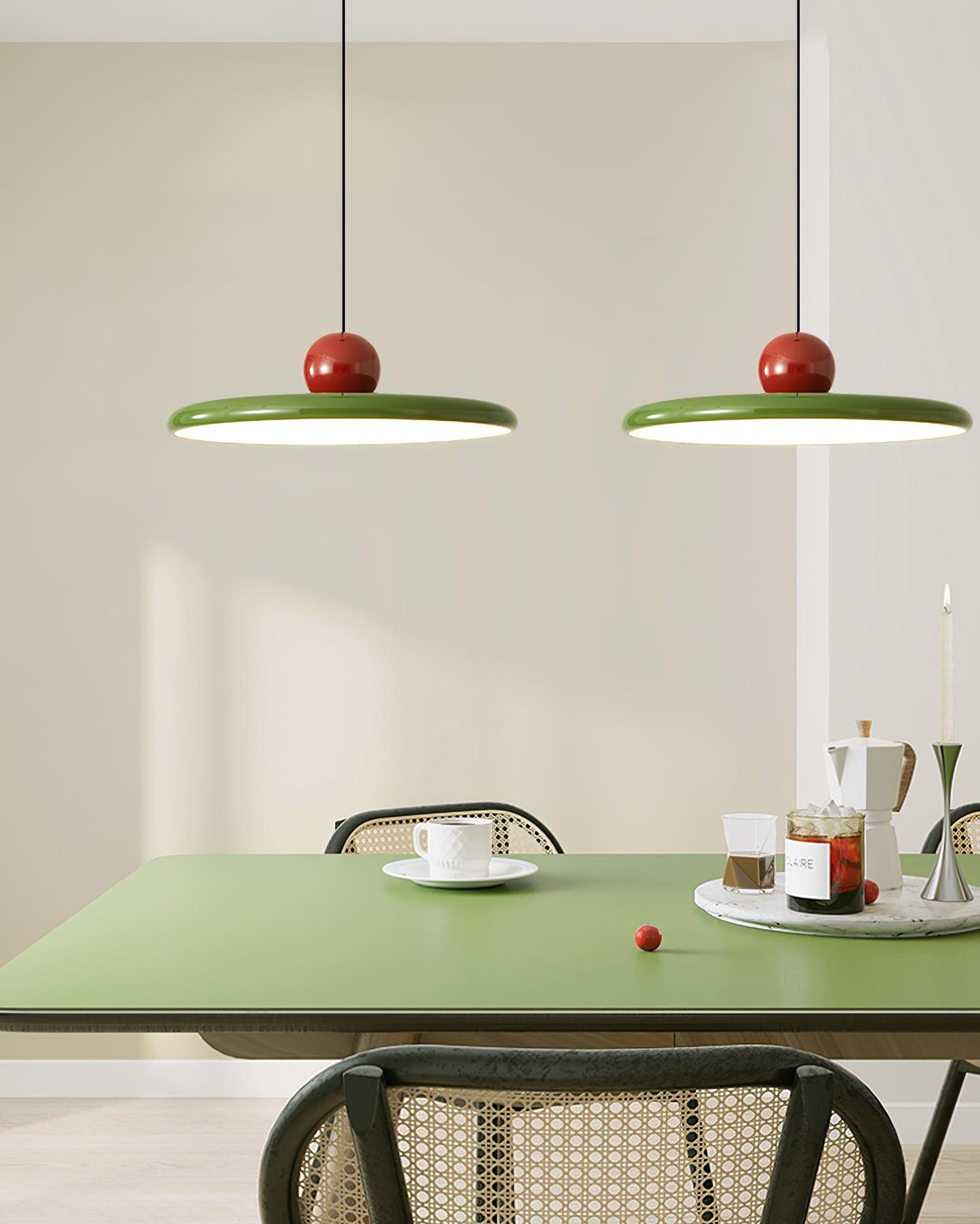 Minimalist Round Disk Pendant Light With Warm Glow NALANI