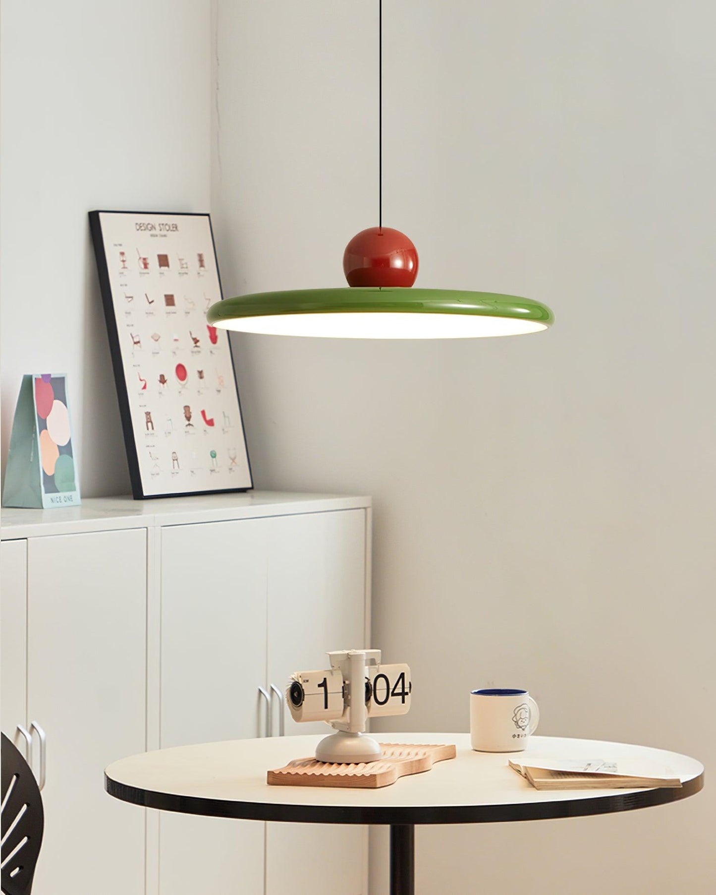 Minimalist Round Disk Pendant Light With Warm Glow NALANI