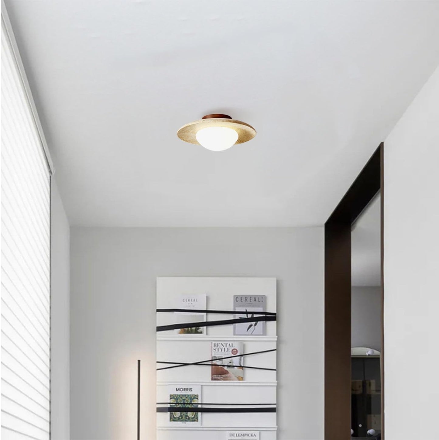 Minimalist Travertine LED Ceiling Light Nordic Design NALANI