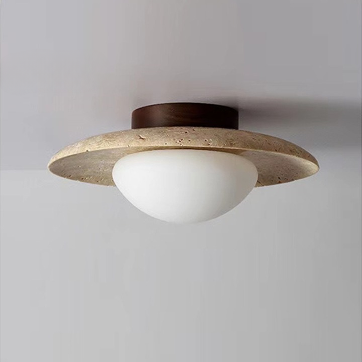 Minimalist Travertine LED Ceiling Light Nordic Design NALANI