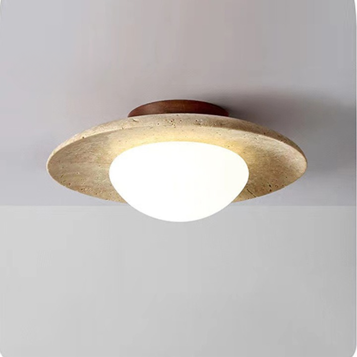Minimalist Travertine LED Ceiling Light Nordic Design NALANI