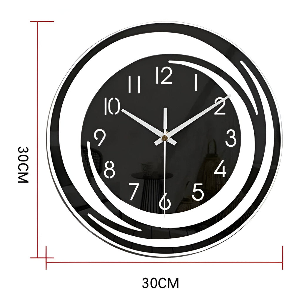 Modern Black Acrylic Wall Clock In Scandinavian Style NALANI