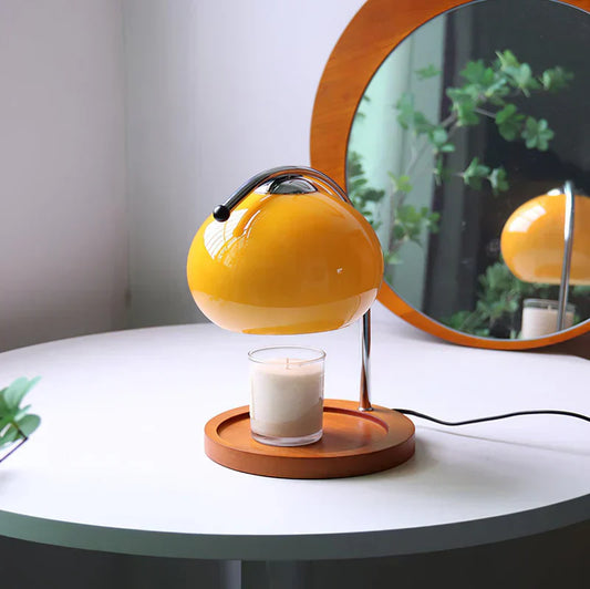 Modern Candle Warmer Lamp with Elegant Design and Ambient Light Orange NaLani