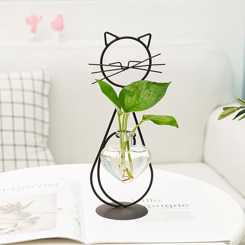 Modern Cat Shaped Hydro Vase for Home Weddings and Parties NALANI