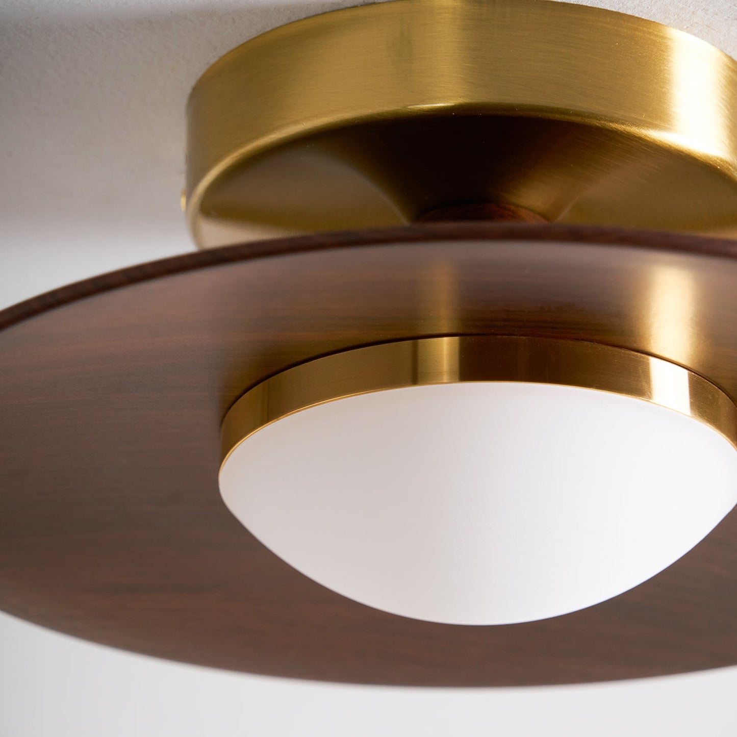 Modern Ceiling Lamp With Wood Textured Accent Metal Frame NALANI