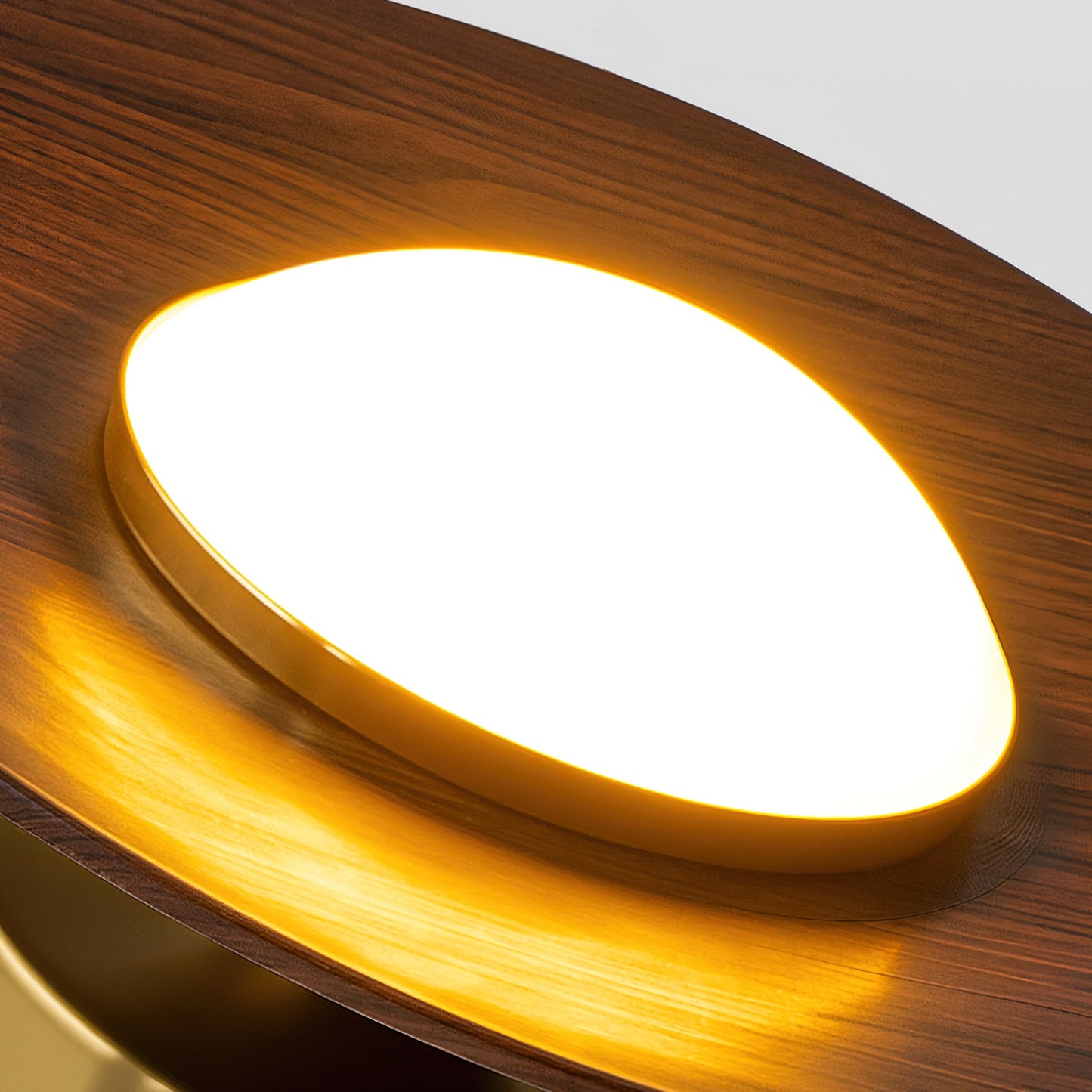 Modern Ceiling Lamp With Wood Textured Accent Metal Frame NALANI