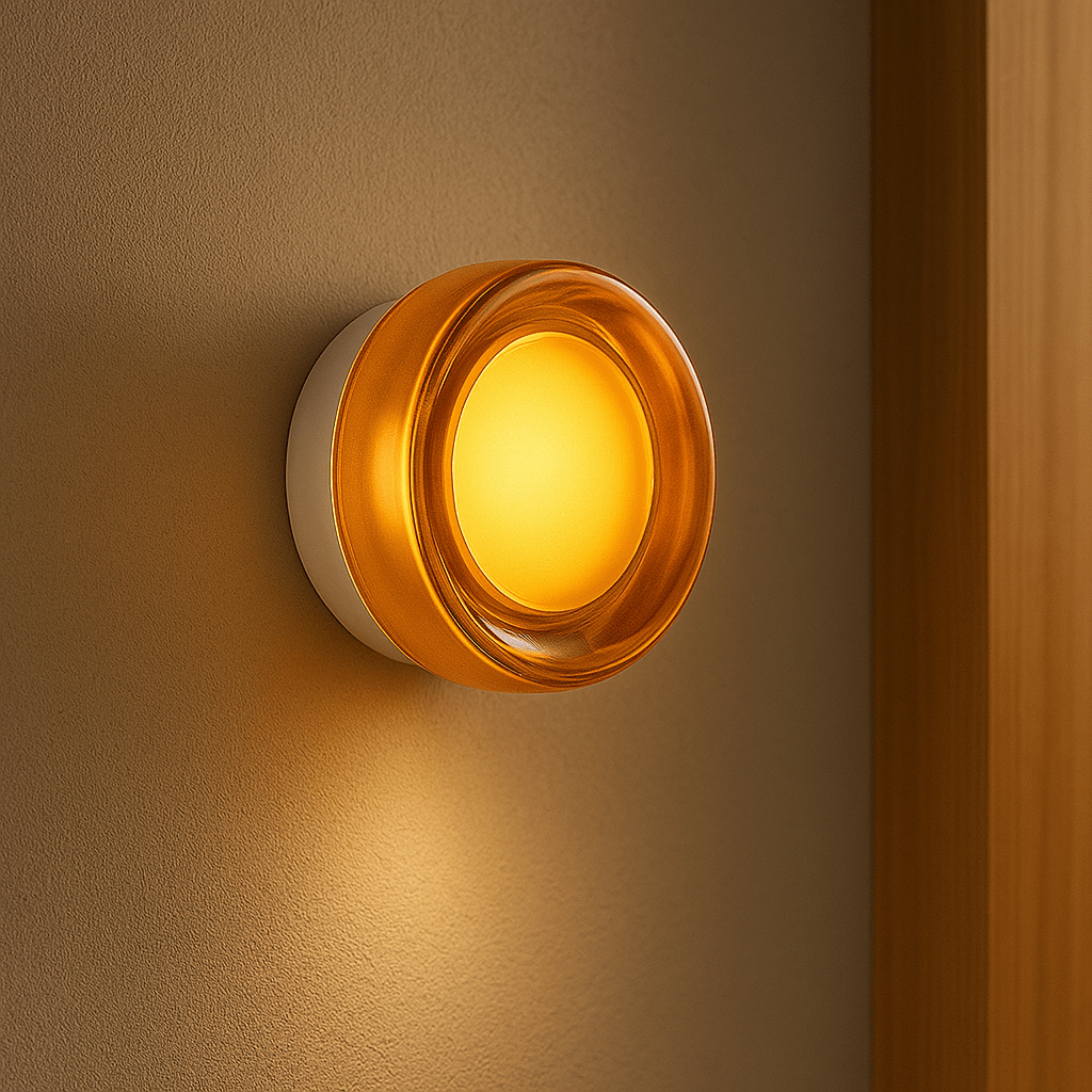 Modern Glass Shade LED Wall Light for Living Rooms Ambient Amber NALANI