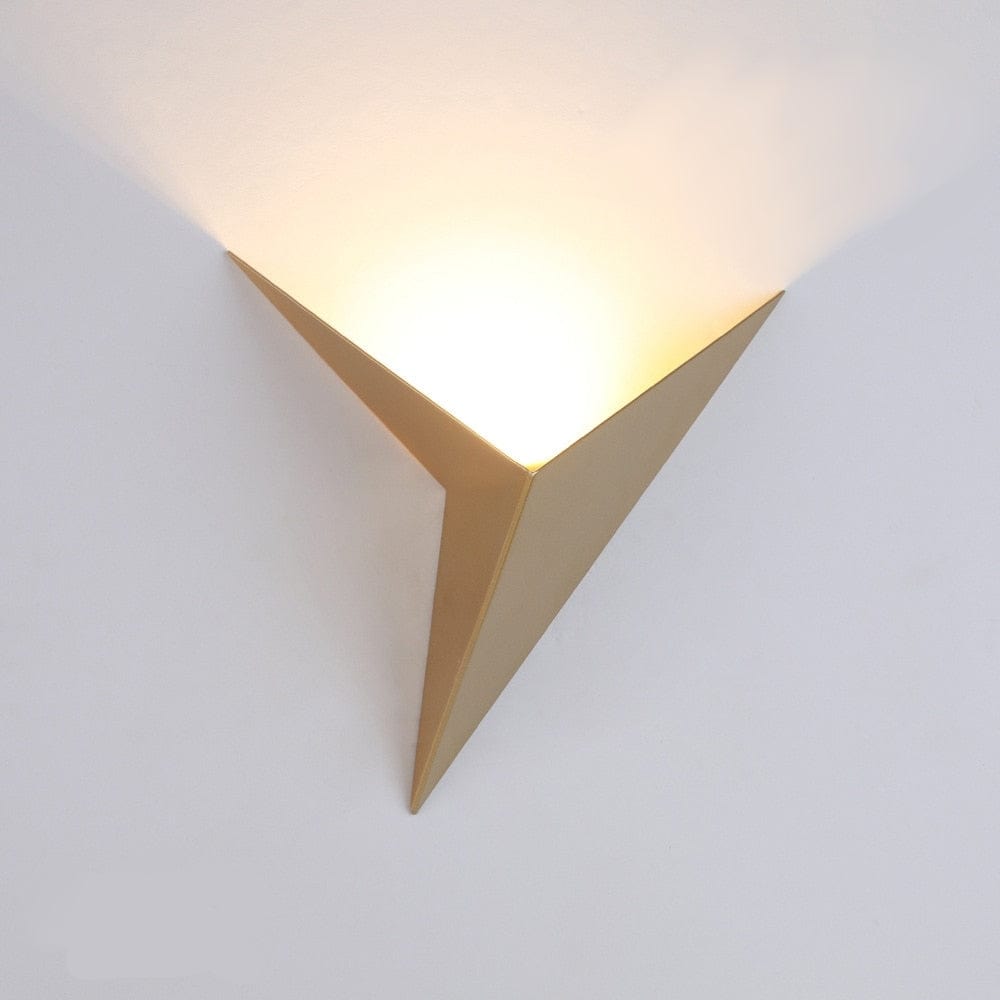 Modern Minimalist LED Wall Light Triangular Design Gold Warm White NALANI