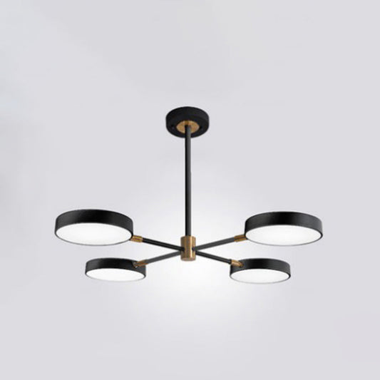 Modern Round Ceiling Chandelier Metal Pendant Light Living 4 Black NALANI