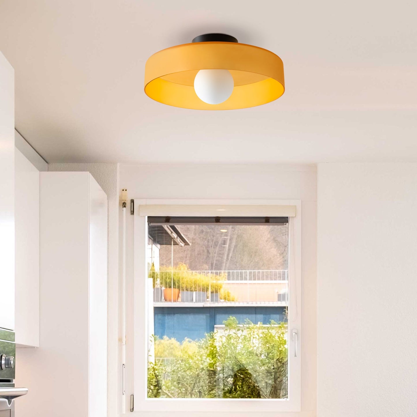 Modern Round Flush Mount Kitchen Flush Ceiling Light Fixture Orange D35*H15cm NALANI