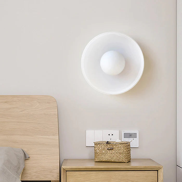 Modern Round Flush Mount Kitchen Flush Ceiling Light Fixture White D25*H15cm NALANI