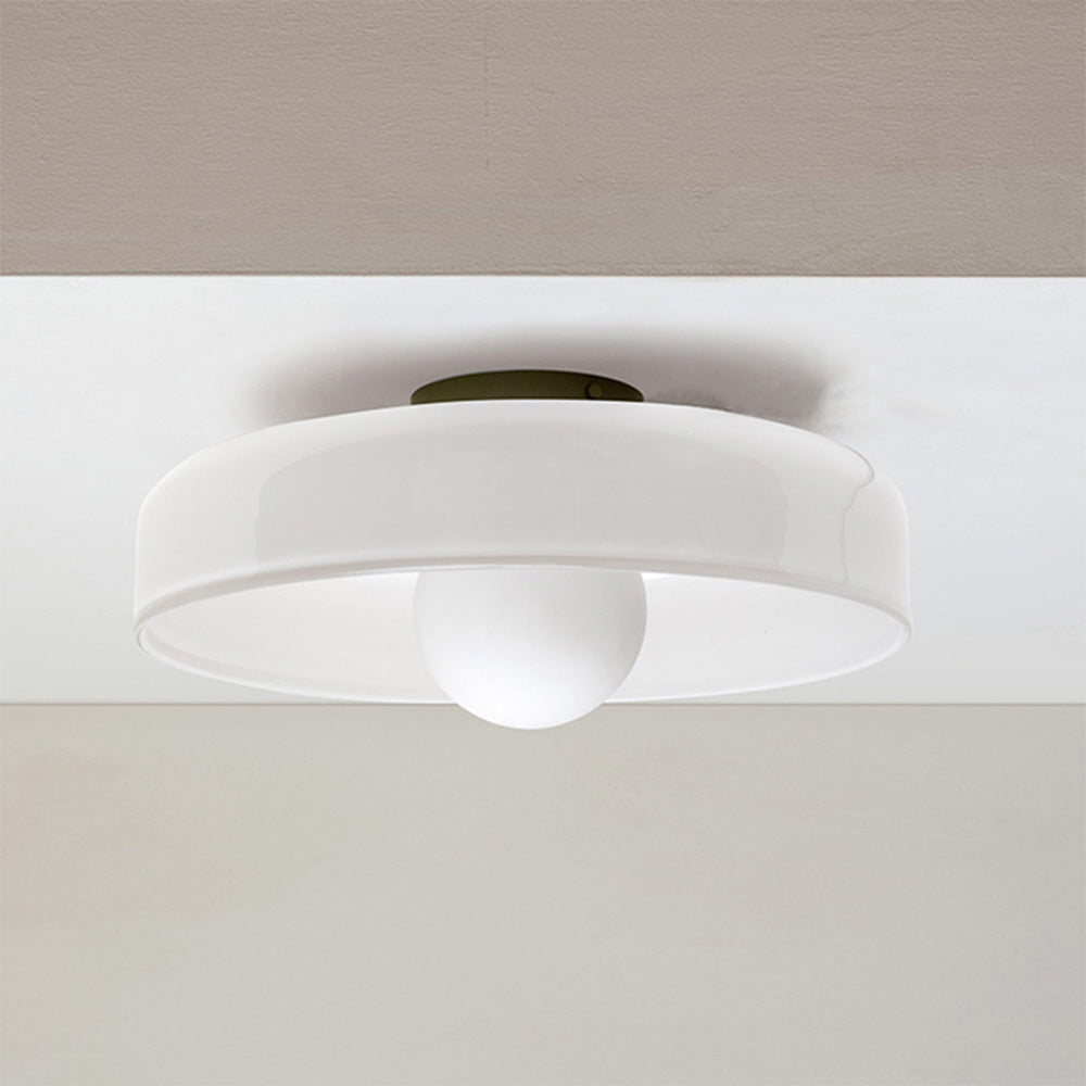 Modern Round Flush Mount Kitchen Flush Ceiling Light Fixture White D35*H15cm NALANI
