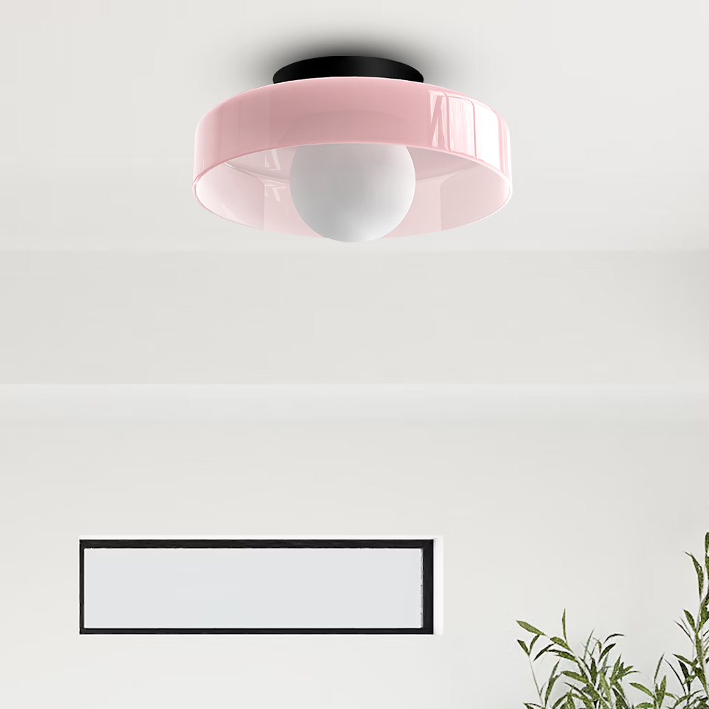 Modern Round Flush Mount Kitchen Flush Ceiling Light Fixture Pink D35*H15cm NALANI