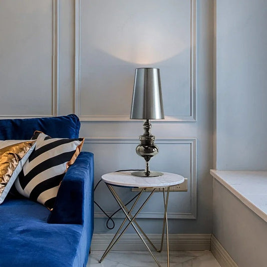 Modern Scandinavian LED Table Lamp for Home Decor and Ambiance Silver 15x47cm NaLani